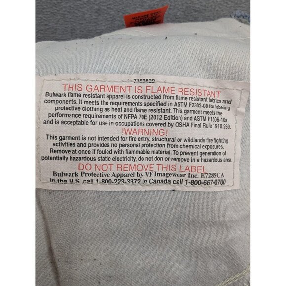 Bulwark FR Jeans Mens 33x37 Blue Flame Resistant Work Denim Safety Pants - Picture 13 of 14